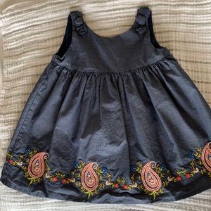 Janie and Jack denim dress. 6-12 months.